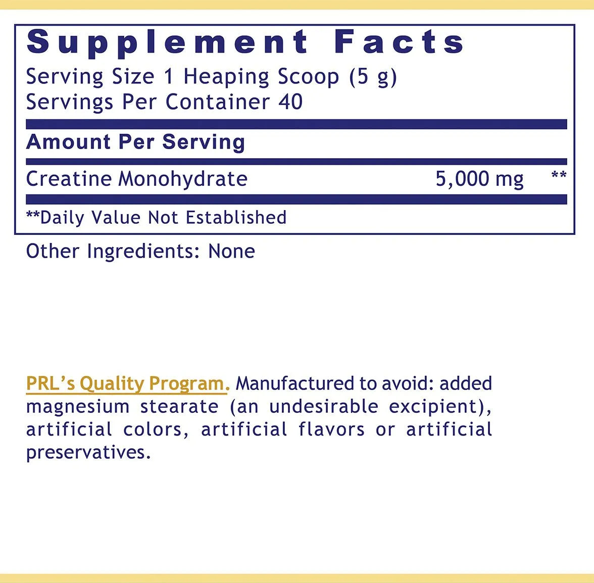 PRL Creatine, Premier