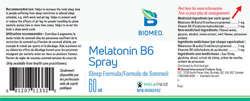 Melatonin B6 Spray 60 ml