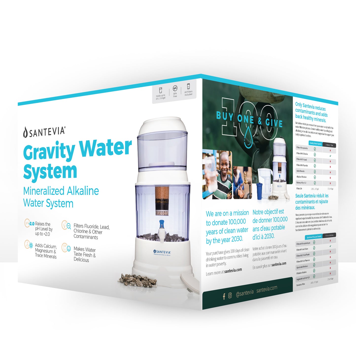 Santevia Gravity Water System with Fluoride Filter